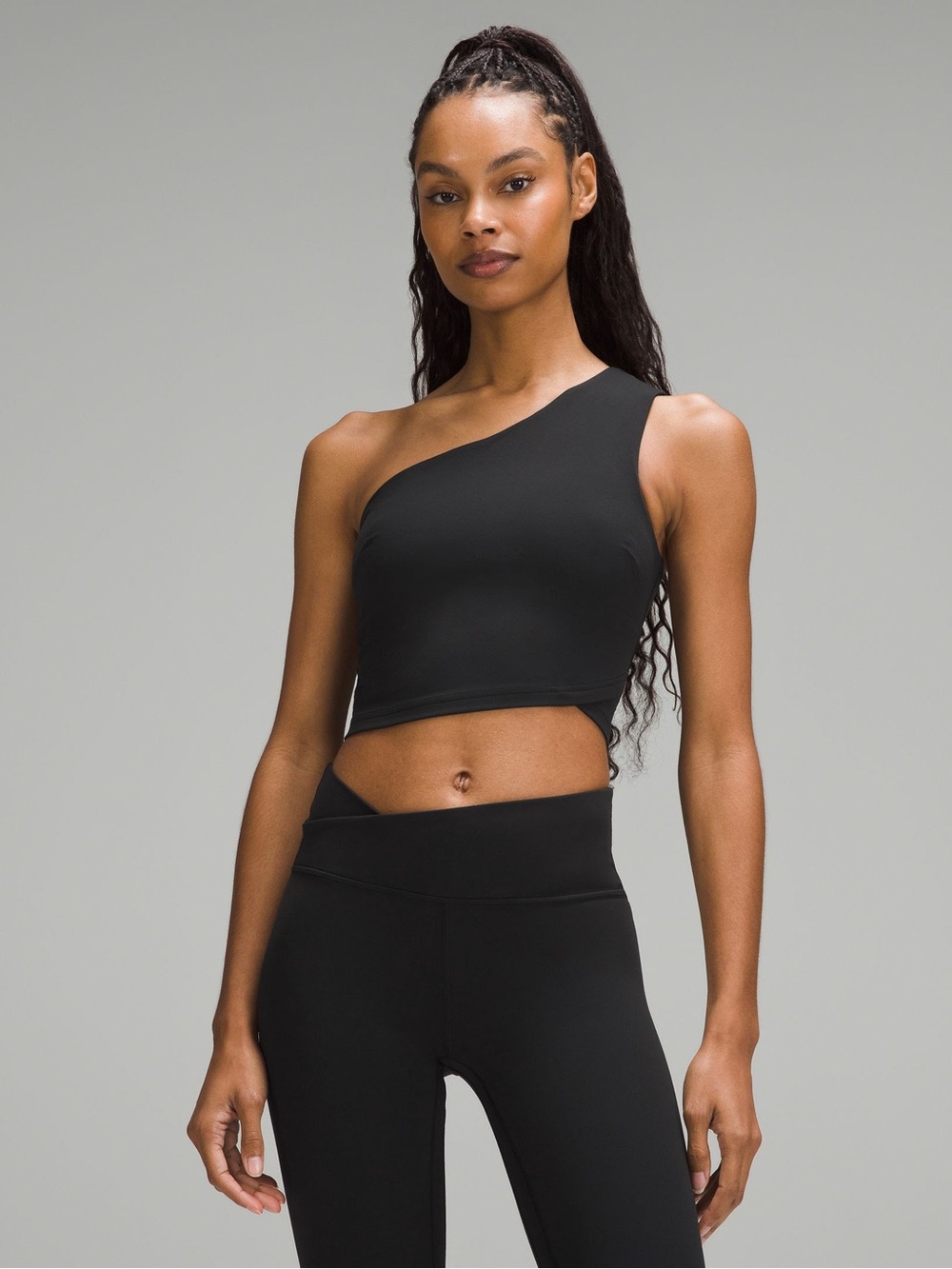 lululemon athletica One-Shoulder Black Tank Top